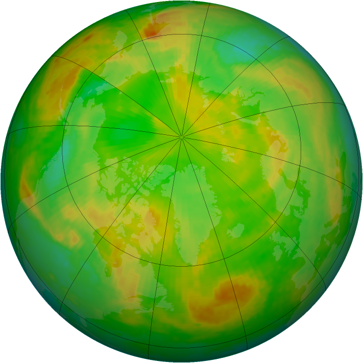 Arctic ozone map for 07 June 2004